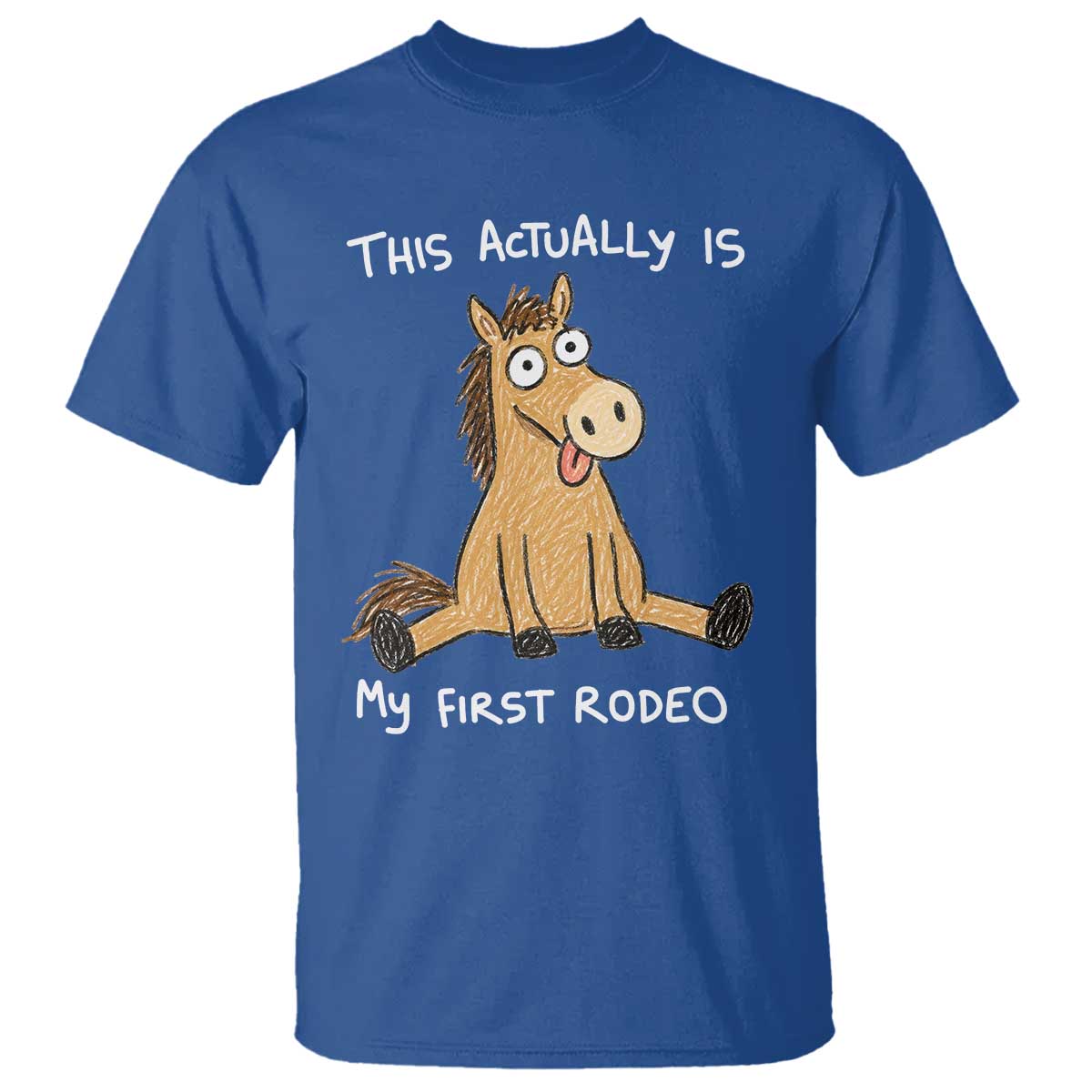 This Actually Is My First Rodeo Funny Silly Horse T Shirt 1st Birthday Meme