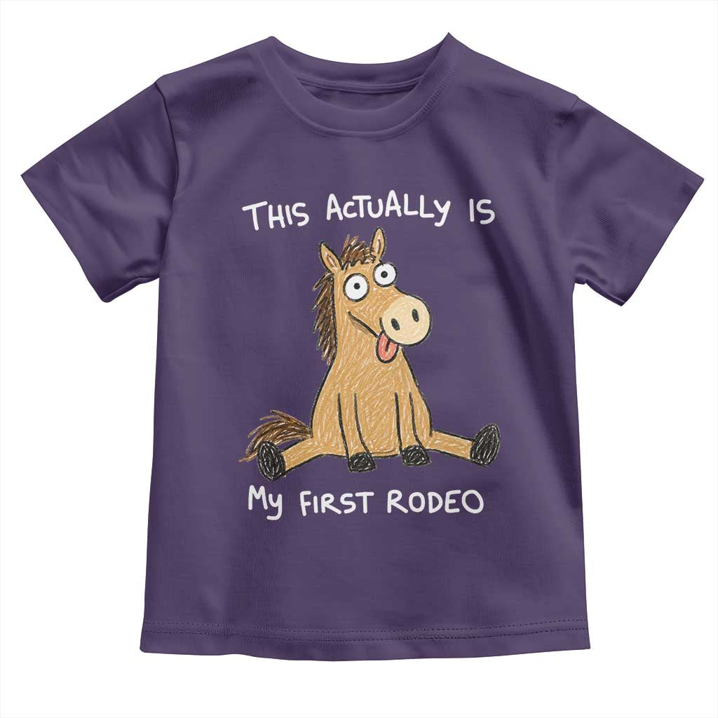 This Actually Is My First Rodeo Funny Silly Horse Toddler T Shirt 1st Birthday Meme
