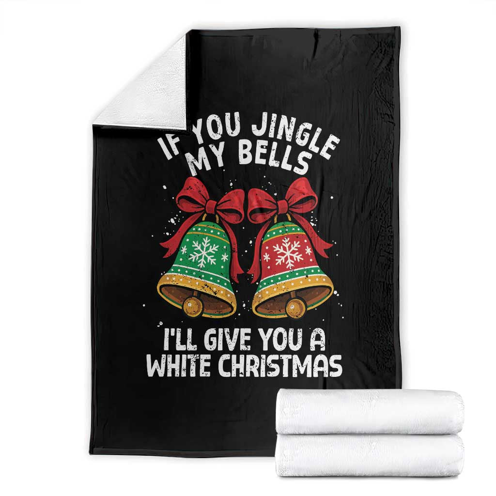 Jingle Bell Christmas Throw Blanket Funny Naughty White Elephant Gag Gift Exchange TS10 Black Print Your Wear