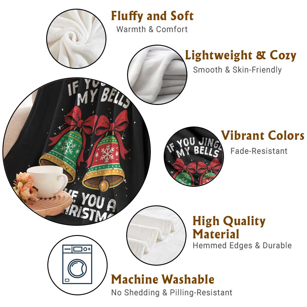 Jingle Bell Christmas Throw Blanket Funny Naughty White Elephant Gag Gift Exchange TS10 Print Your Wear