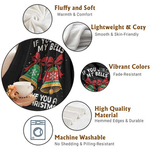 Jingle Bell Christmas Throw Blanket Funny Naughty White Elephant Gag Gift Exchange TS10 Print Your Wear