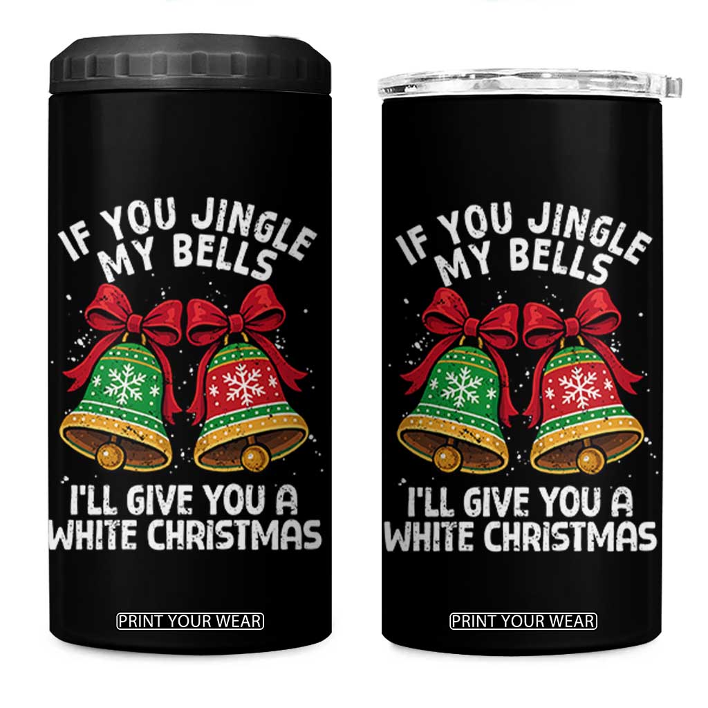 Jingle Bell Christmas 4 in 1 Can Cooler Tumbler Funny Naughty White Elephant Gag Gift Exchange TS10 One Size: 16 oz Black Print Your Wear