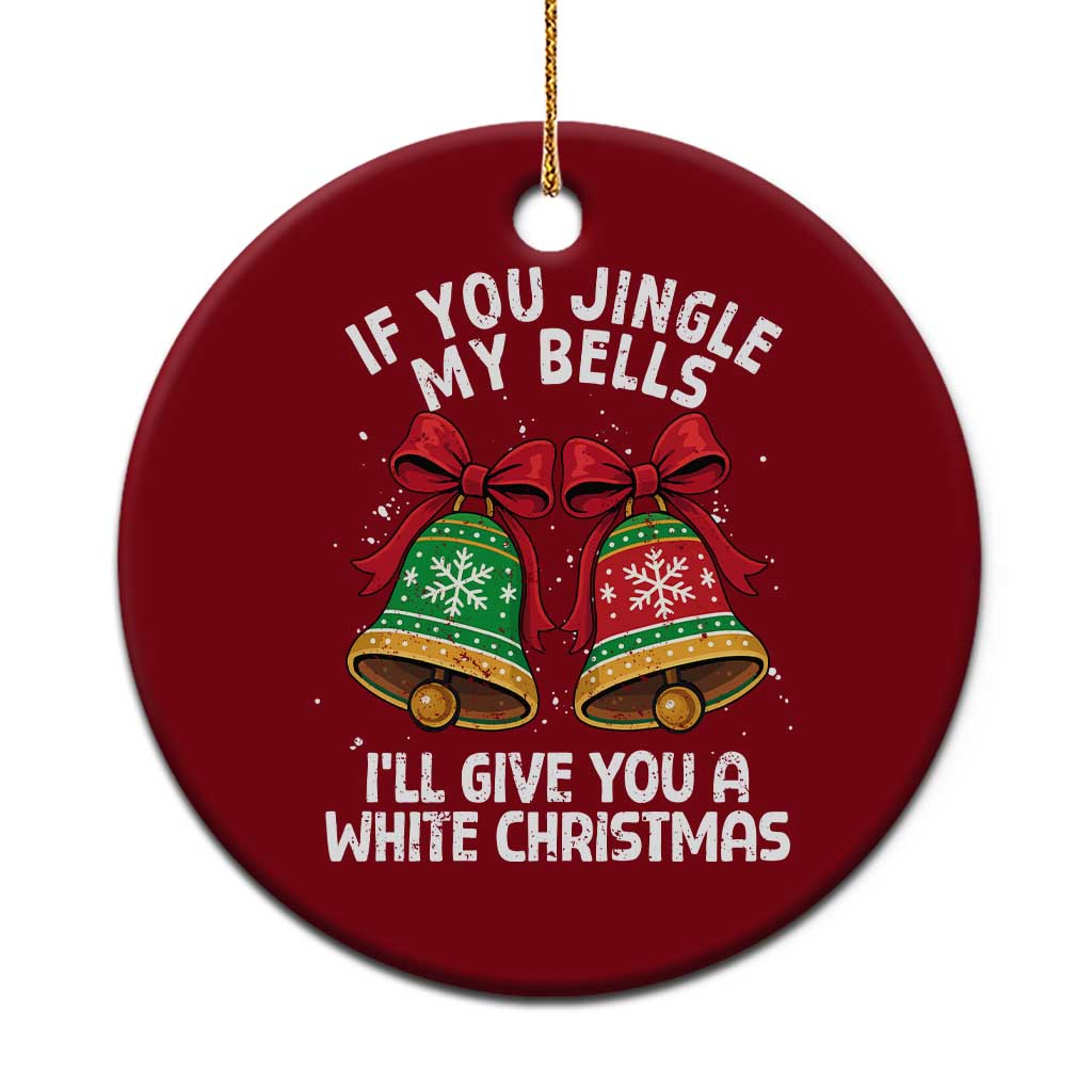 Jingle Bell Christmas Ceramic Ornament Funny Naughty White Elephant Gag Gift Exchange TS10 1pc Red Print Your Wear