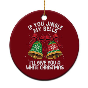 Jingle Bell Christmas Ceramic Ornament Funny Naughty White Elephant Gag Gift Exchange TS10 1pc Red Print Your Wear