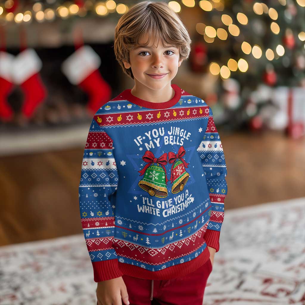 Jingle Bell Christmas Hanukkah Ugly Sweater Funny Naughty White Elephant Gag Gift Exchange TS10 Blue Red Print Your Wear