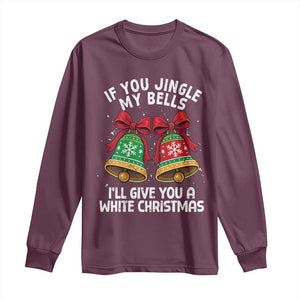 Jingle Bell Christmas Long Sleeve Shirt Funny Naughty White Elephant Gag Gift Exchange TS10 Maroon Print Your Wear