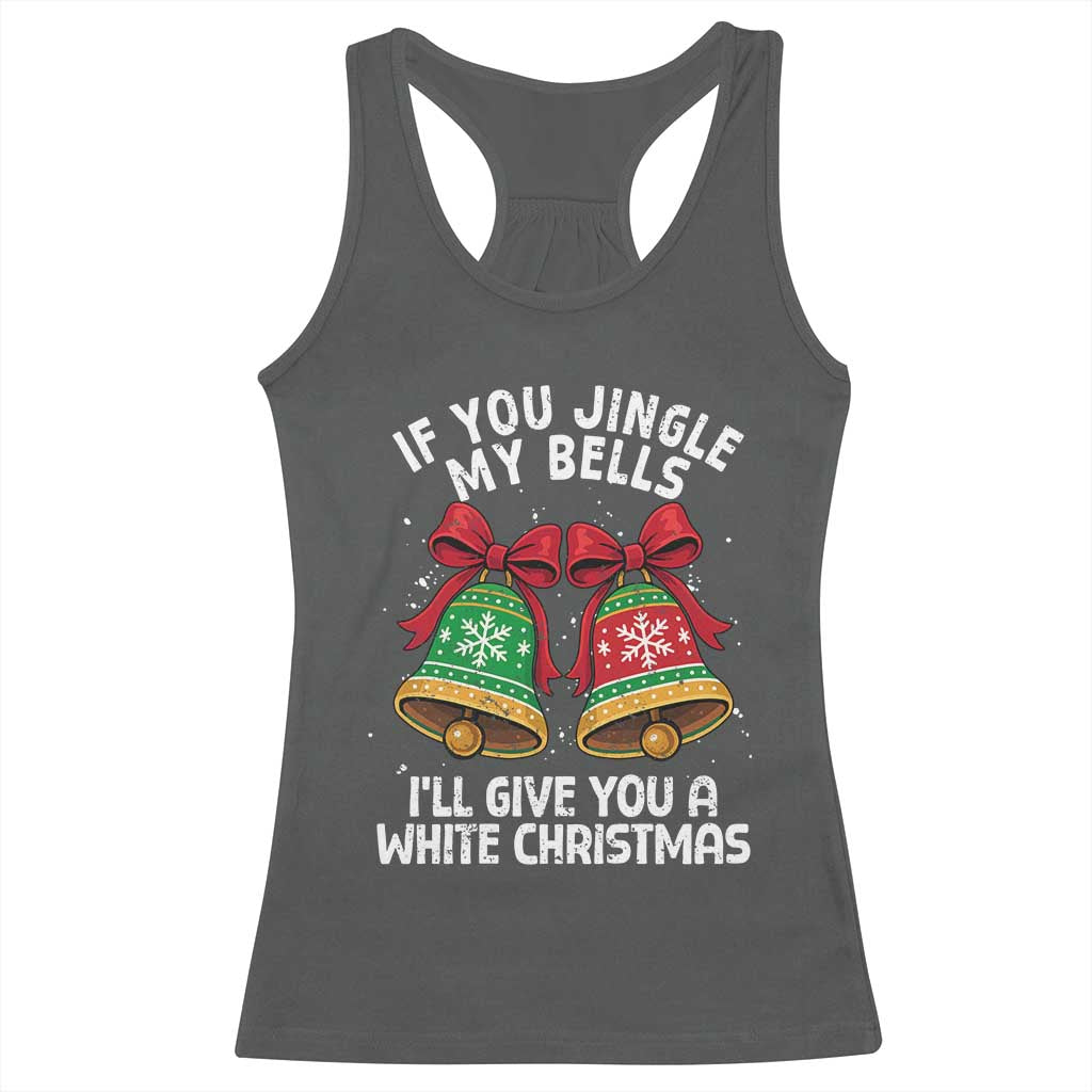 Jingle Bell Christmas Racerback Tank Top Funny Naughty White Elephant Gag Gift Exchange TS10 Dark Heather Print Your Wear