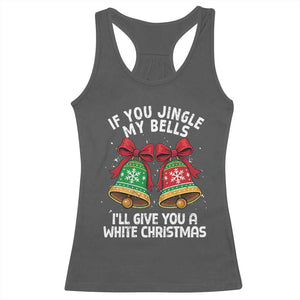 Jingle Bell Christmas Racerback Tank Top Funny Naughty White Elephant Gag Gift Exchange TS10 Dark Heather Print Your Wear
