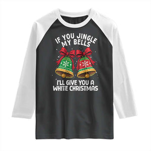 Jingle Bell Christmas Raglan Shirt Funny Naughty White Elephant Gag Gift Exchange TS10 Black White Print Your Wear