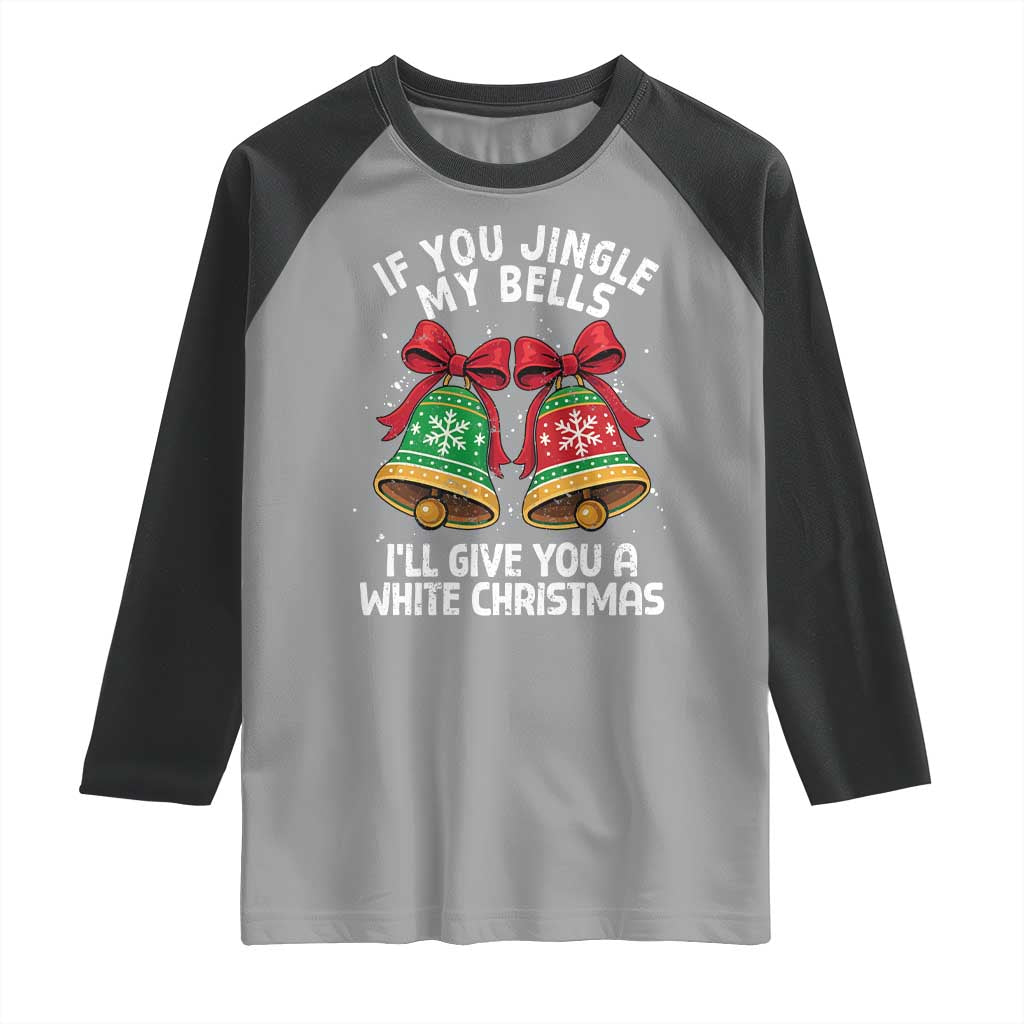 Jingle Bell Christmas Raglan Shirt Funny Naughty White Elephant Gag Gift Exchange TS10 Sport Gray Black Print Your Wear