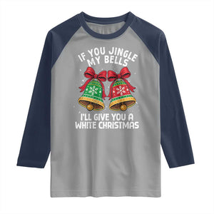 Jingle Bell Christmas Raglan Shirt Funny Naughty White Elephant Gag Gift Exchange TS10 Sport Gray Navy Print Your Wear