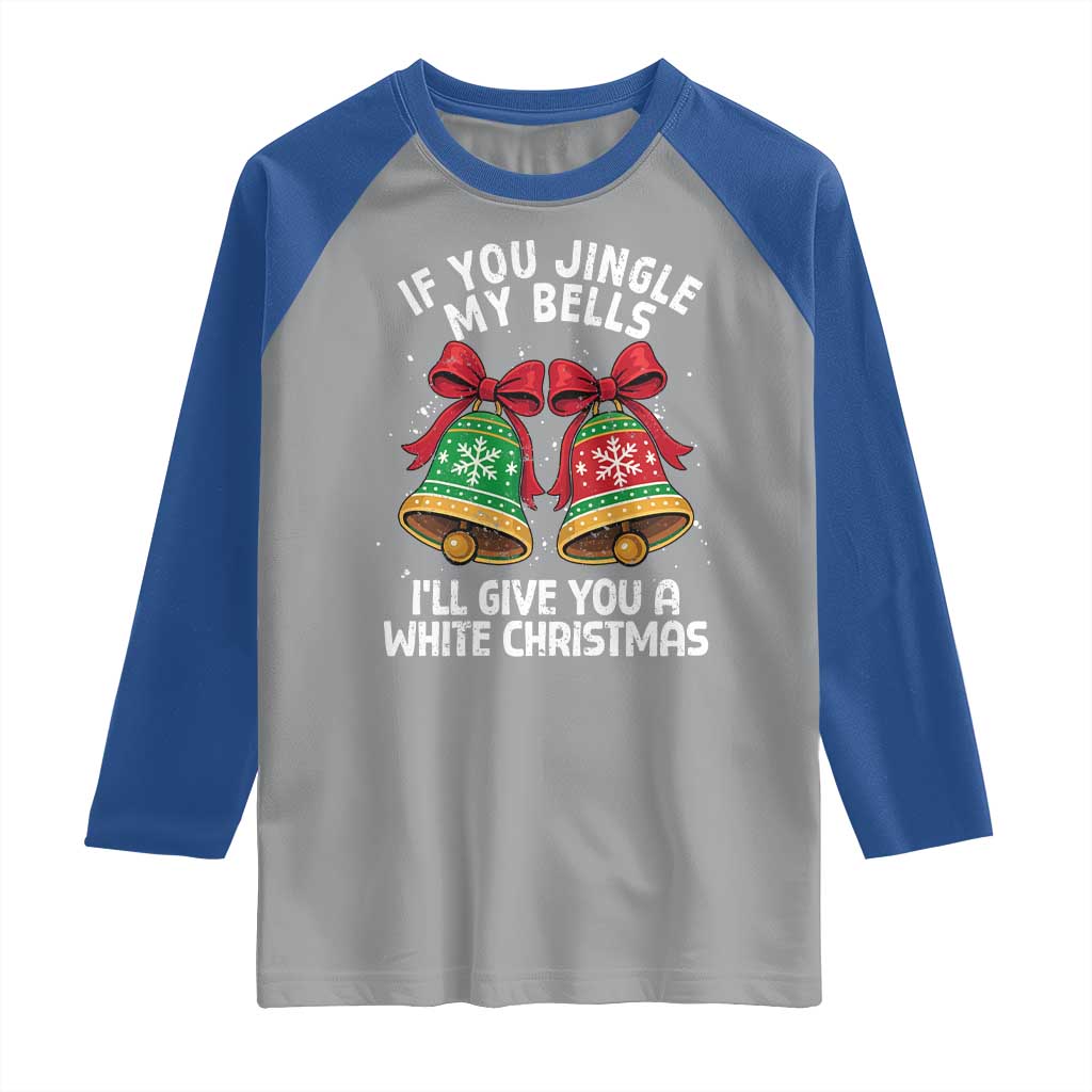 Jingle Bell Christmas Raglan Shirt Funny Naughty White Elephant Gag Gift Exchange TS10 Sport Gray Royal Print Your Wear