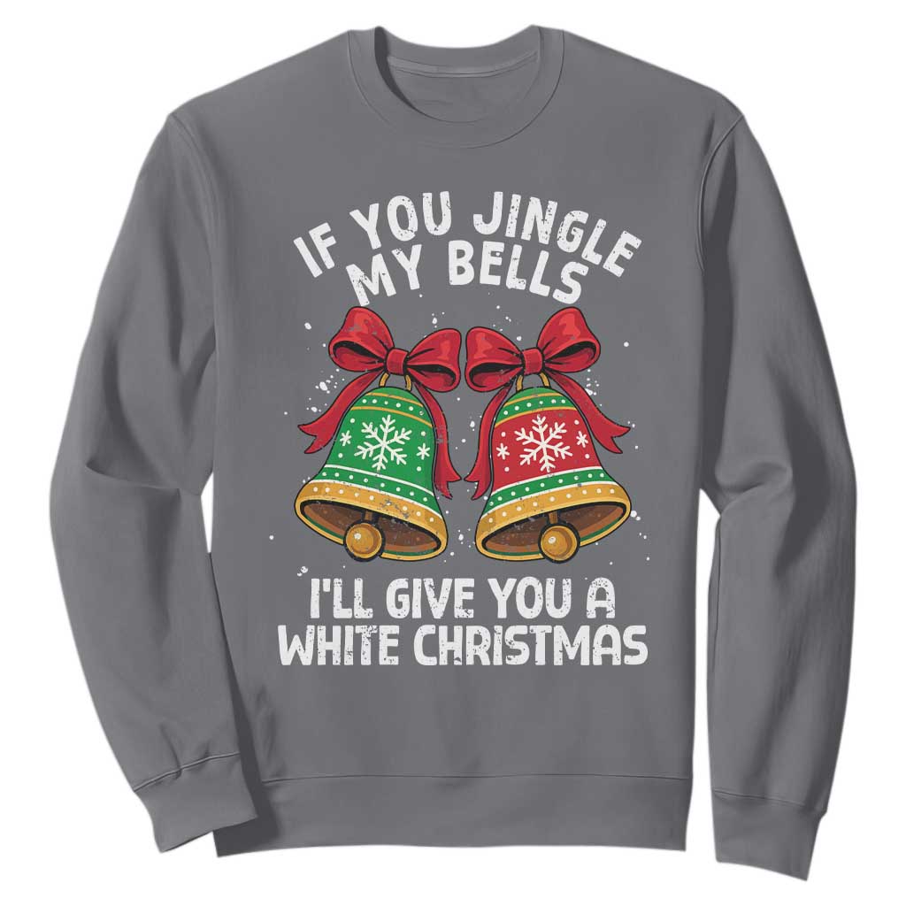 Jingle Bell Christmas Sweatshirt Funny Naughty White Elephant Gag Gift Exchange TS10 Charcoal Print Your Wear