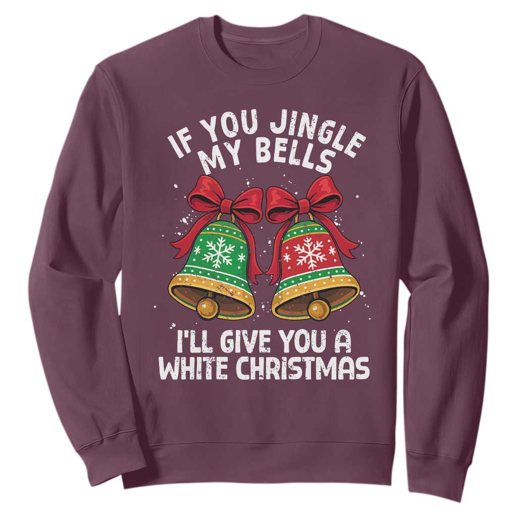 Jingle Bell Christmas Sweatshirt Funny Naughty White Elephant Gag Gift Exchange TS10 Maroon Print Your Wear