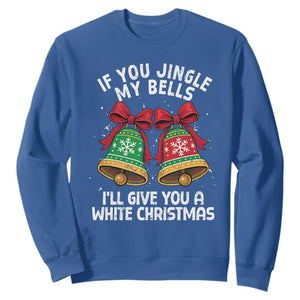 Jingle Bell Christmas Sweatshirt Funny Naughty White Elephant Gag Gift Exchange TS10 Royal Blue Print Your Wear