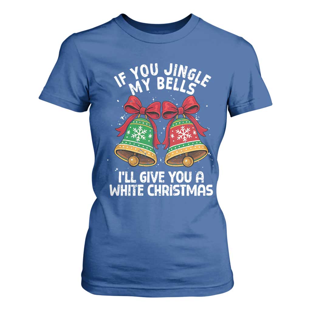 Jingle Bell Christmas T Shirt For Women Funny Naughty White Elephant Gag Gift Exchange TS10 Royal Blue Print Your Wear