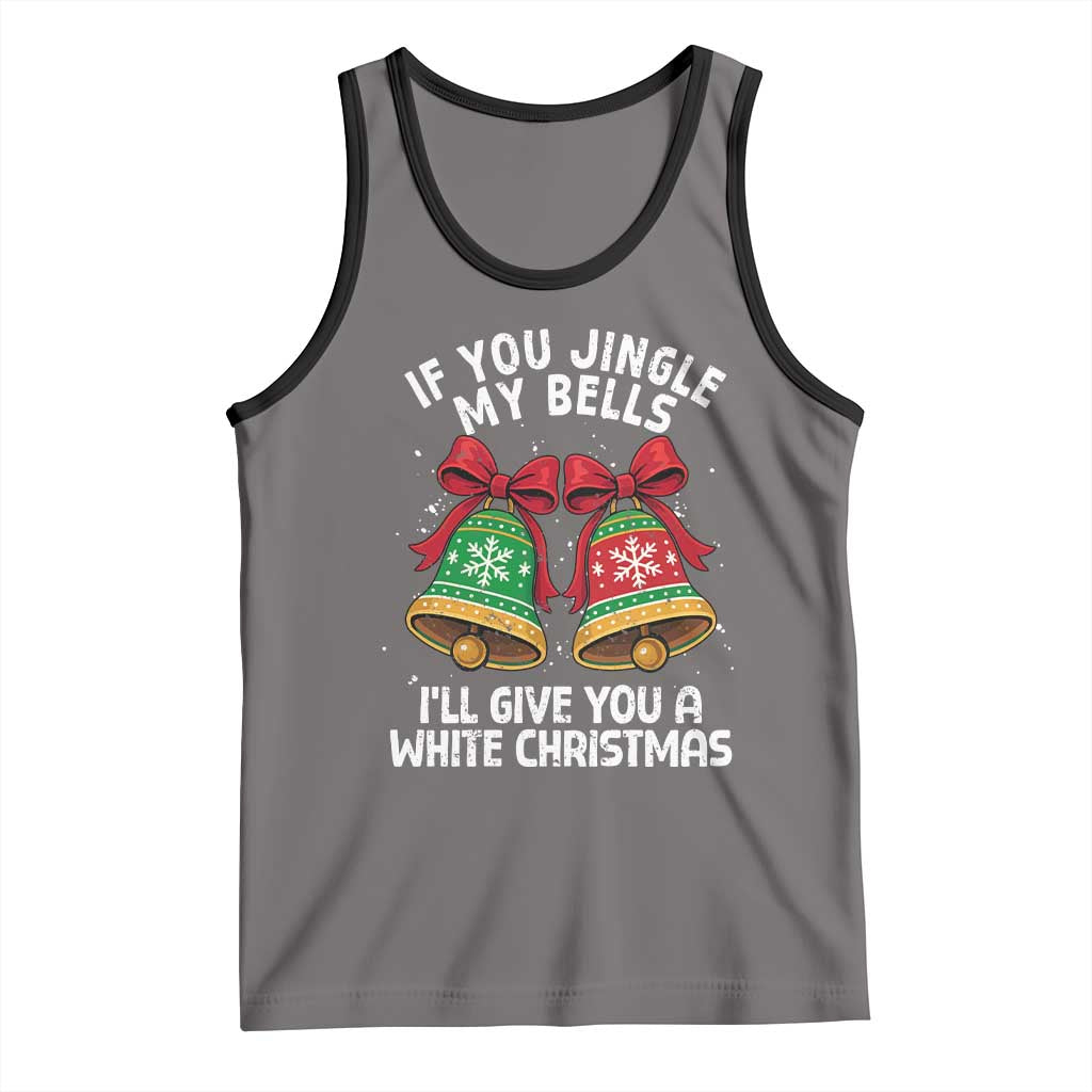 Jingle Bell Christmas Tank Top Funny Naughty White Elephant Gag Gift Exchange TS10 Deep Heather Black Print Your Wear