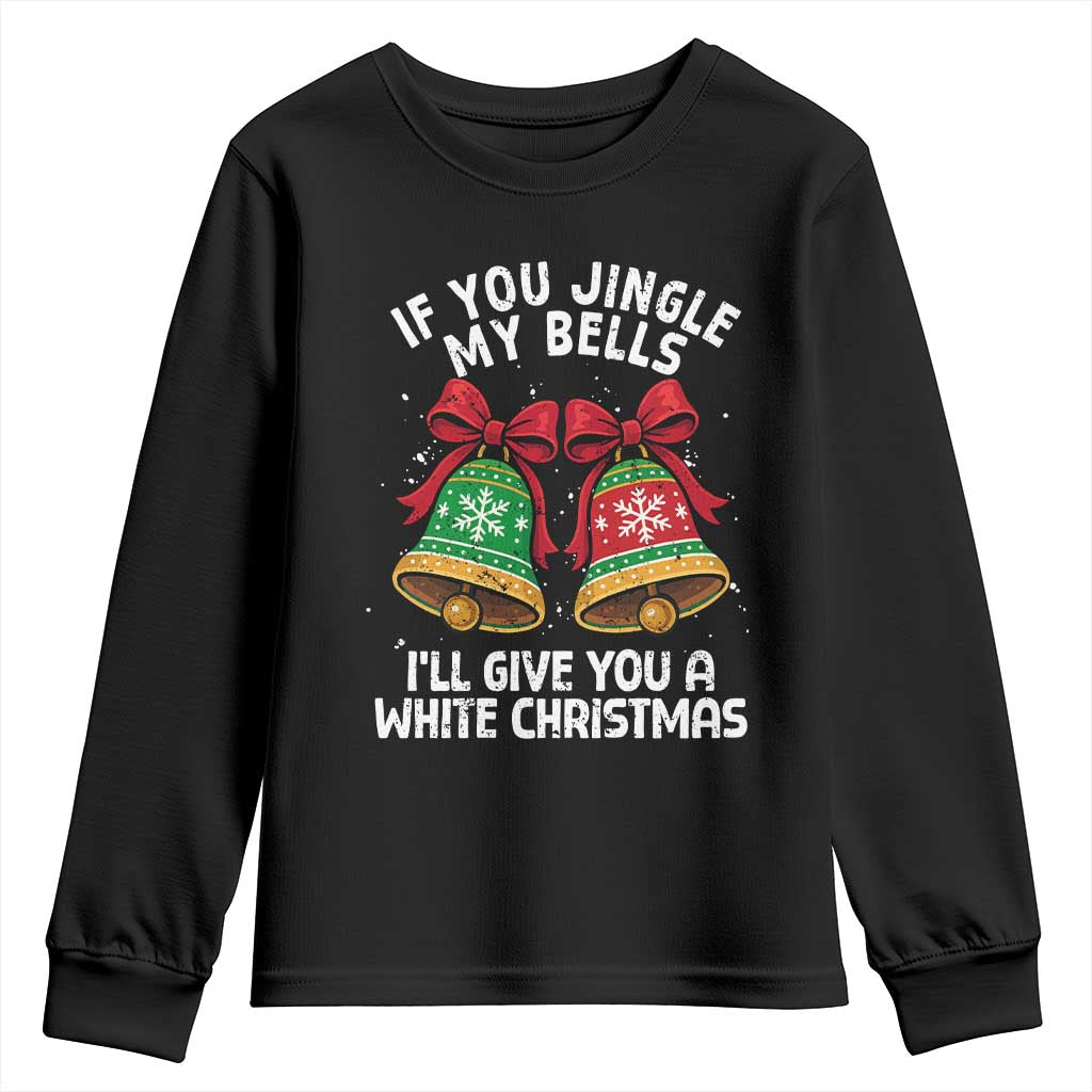 Jingle Bell Christmas Youth Sweatshirt Funny Naughty White Elephant Gag Gift Exchange TS10 Black Print Your Wear