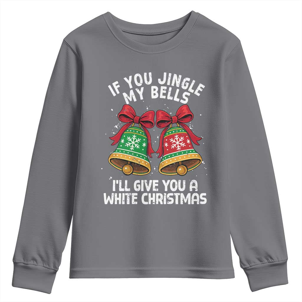 Jingle Bell Christmas Youth Sweatshirt Funny Naughty White Elephant Gag Gift Exchange TS10 Charcoal Print Your Wear