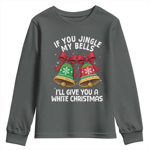 Jingle Bell Christmas Youth Sweatshirt Funny Naughty White Elephant Gag Gift Exchange TS10 Dark Heather Print Your Wear
