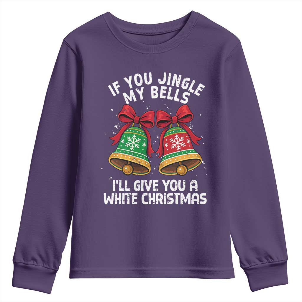 Jingle Bell Christmas Youth Sweatshirt Funny Naughty White Elephant Gag Gift Exchange TS10 Purple Print Your Wear