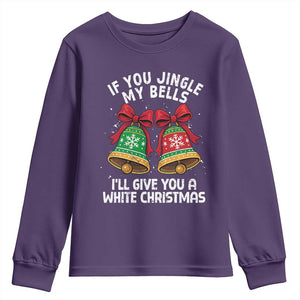 Jingle Bell Christmas Youth Sweatshirt Funny Naughty White Elephant Gag Gift Exchange TS10 Purple Print Your Wear