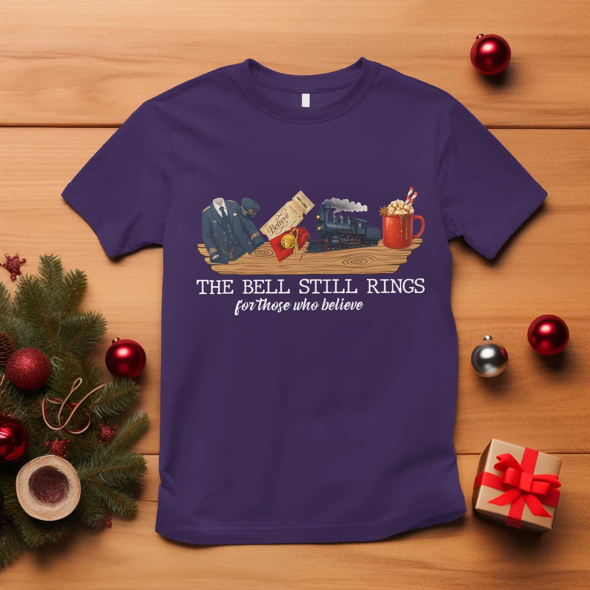 Believe Polar Express T Shirt The Bell Still Rings For Those Who Still Truly Believe TS10 Purple Print Your Wear