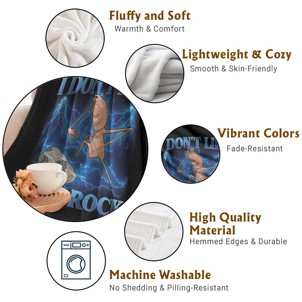 Marcus The Worm Meme Throw Blanket I Don't Like This Rock Bootleg TS10 Print Your Wear