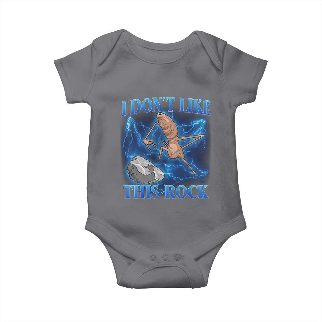Marcus The Worm Meme Baby Onesie I Don't Like This Rock Bootleg TS10 Charcoal Print Your Wear