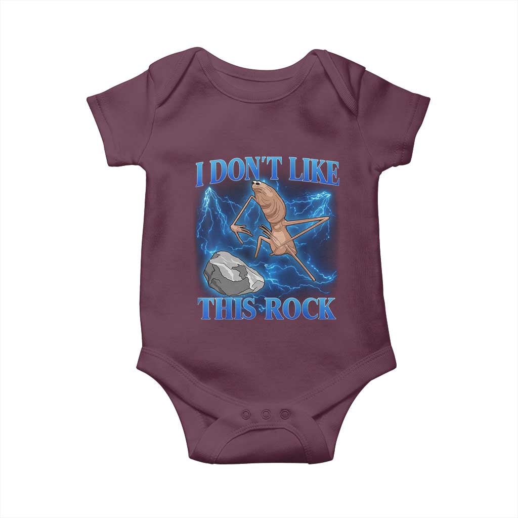 Marcus The Worm Meme Baby Onesie I Don't Like This Rock Bootleg TS10 Maroon Print Your Wear
