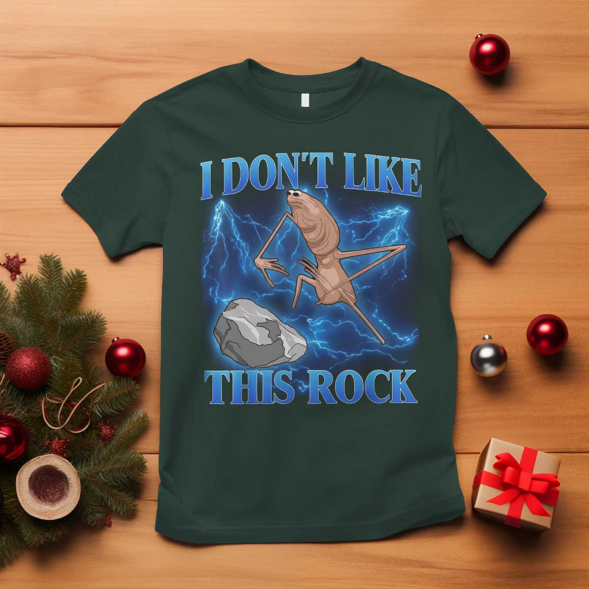 Marcus The Worm Meme T Shirt I Don't Like This Rock Bootleg TS10 Dark Forest Green Print Your Wear