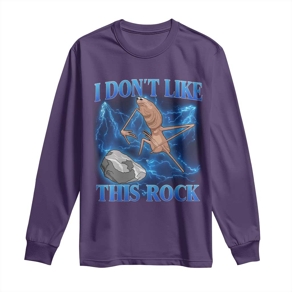 Marcus The Worm Meme Long Sleeve Shirt I Don't Like This Rock Bootleg TS10 Purple Print Your Wear