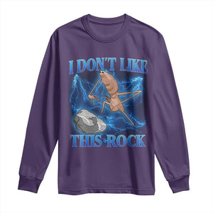 Marcus The Worm Meme Long Sleeve Shirt I Don't Like This Rock Bootleg TS10 Purple Print Your Wear