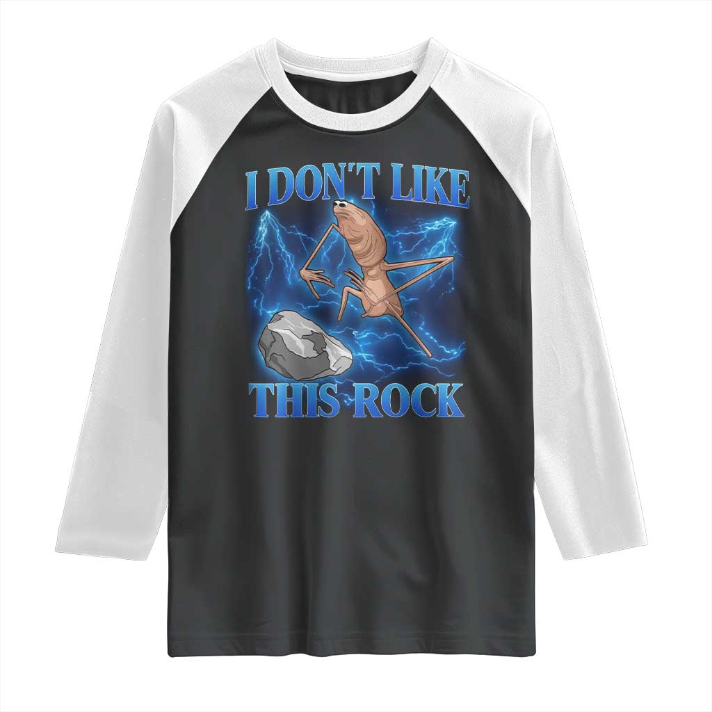 Marcus The Worm Meme Raglan Shirt I Don't Like This Rock Bootleg TS10 Black White Print Your Wear
