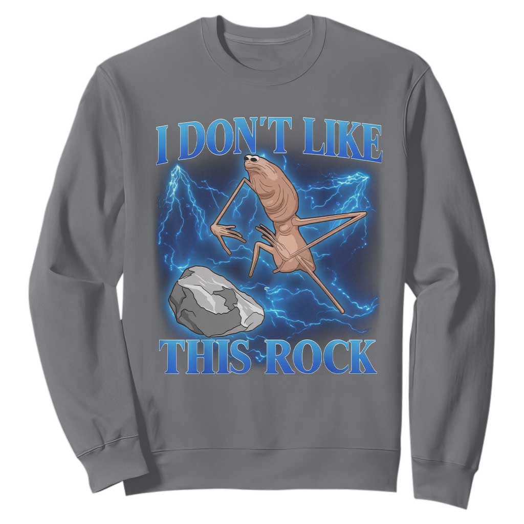 Marcus The Worm Meme Sweatshirt I Don't Like This Rock Bootleg TS10 Charcoal Print Your Wear