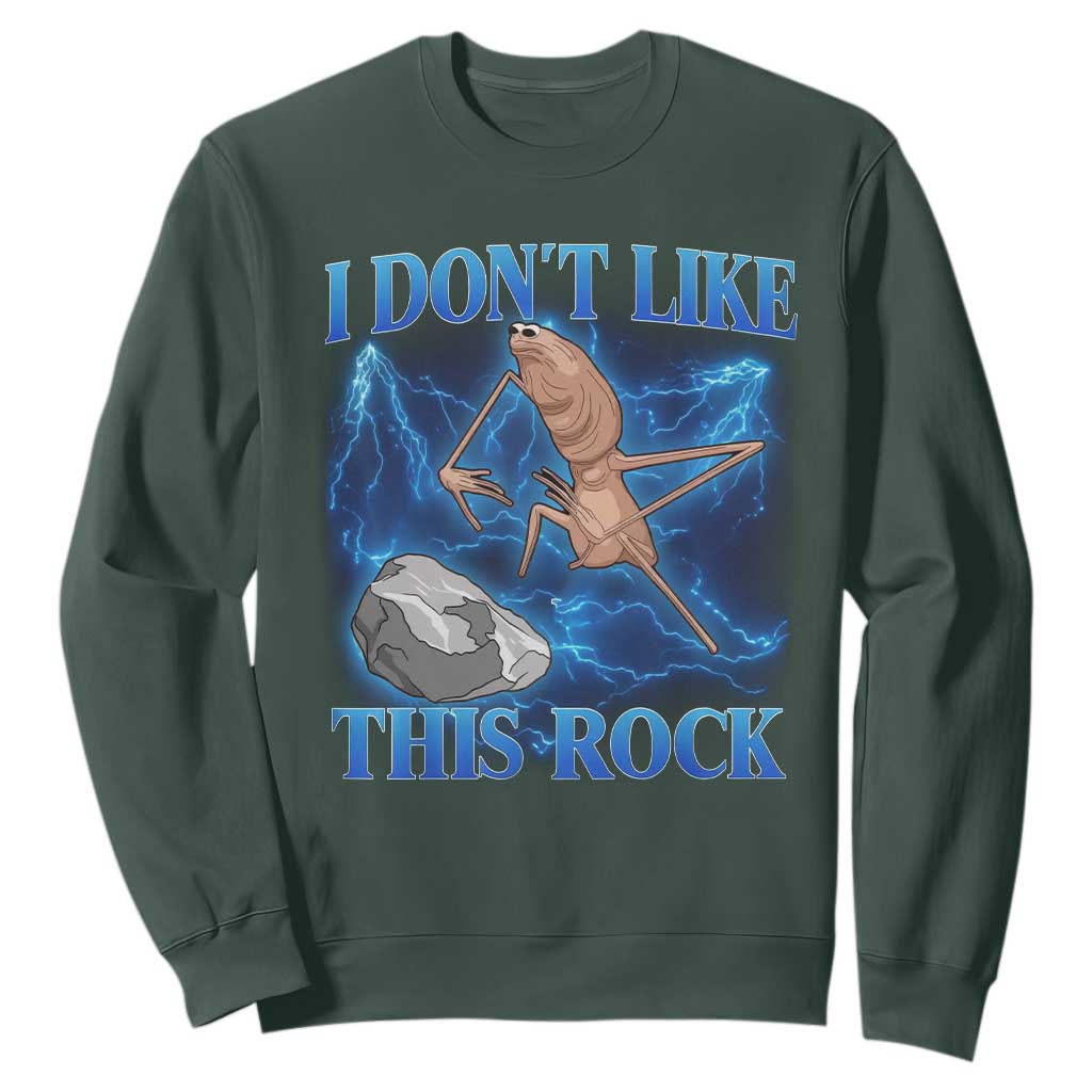 Marcus The Worm Meme Sweatshirt I Don't Like This Rock Bootleg TS10 Dark Forest Green Print Your Wear