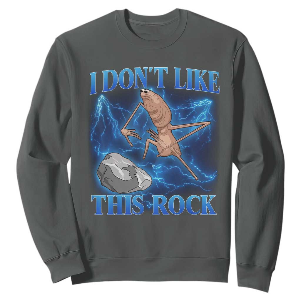 Marcus The Worm Meme Sweatshirt I Don't Like This Rock Bootleg TS10 Dark Heather Print Your Wear