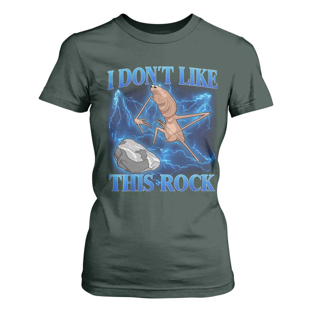 Marcus The Worm Meme T Shirt For Women I Don't Like This Rock Bootleg TS10 Dark Forest Green Print Your Wear