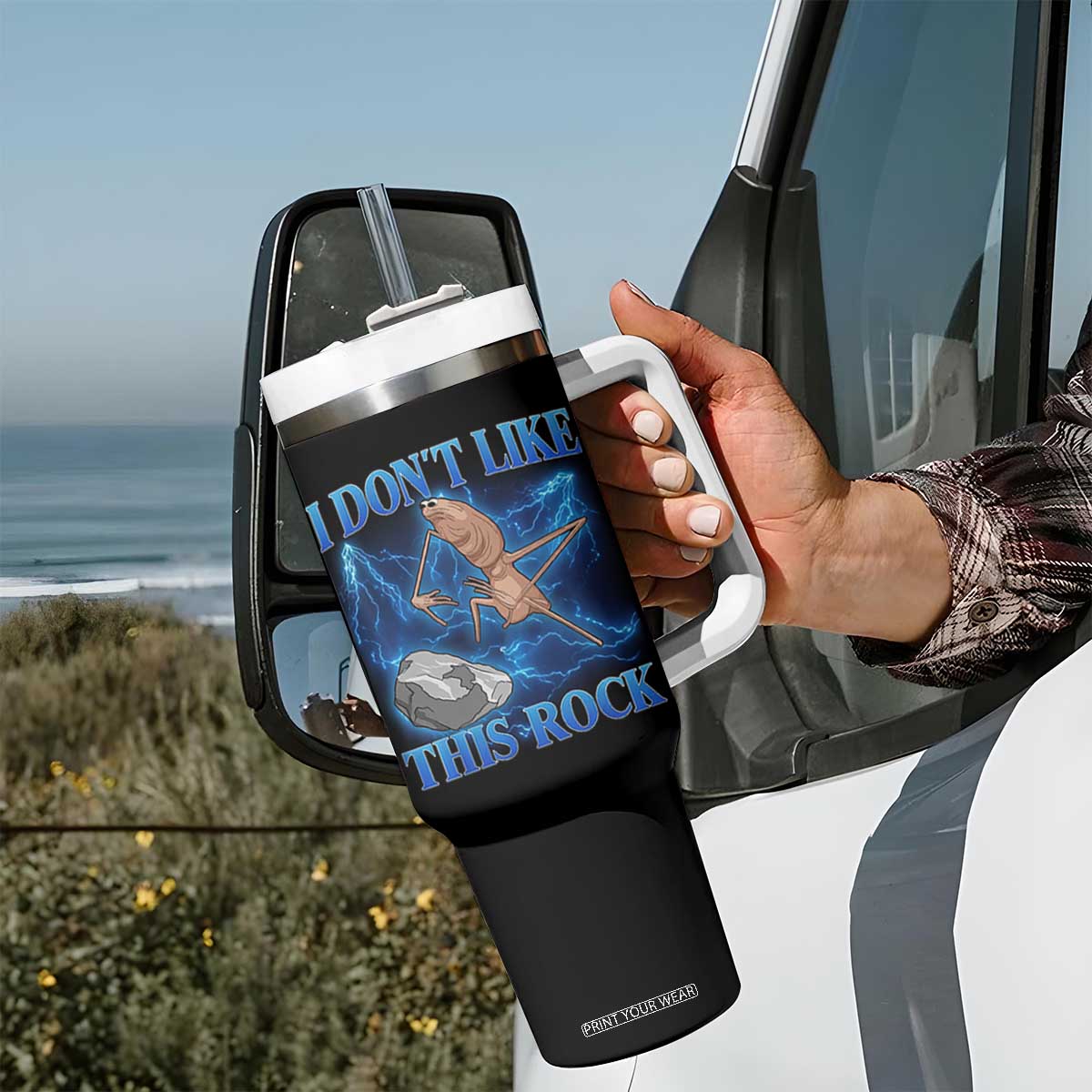 Marcus The Worm Meme Tumbler With Handle I Don't Like This Rock Bootleg TS10 Print Your Wear
