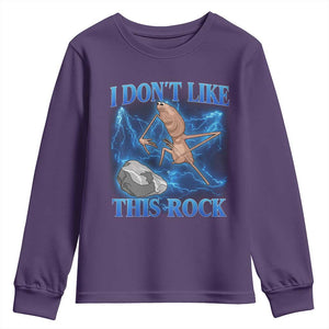 Marcus The Worm Meme Youth Sweatshirt I Don't Like This Rock Bootleg TS10 Purple Print Your Wear