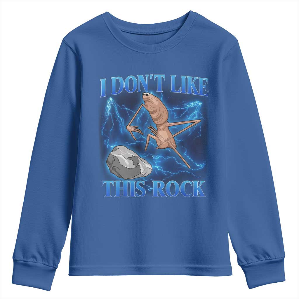 Marcus The Worm Meme Youth Sweatshirt I Don't Like This Rock Bootleg TS10 Royal Blue Print Your Wear