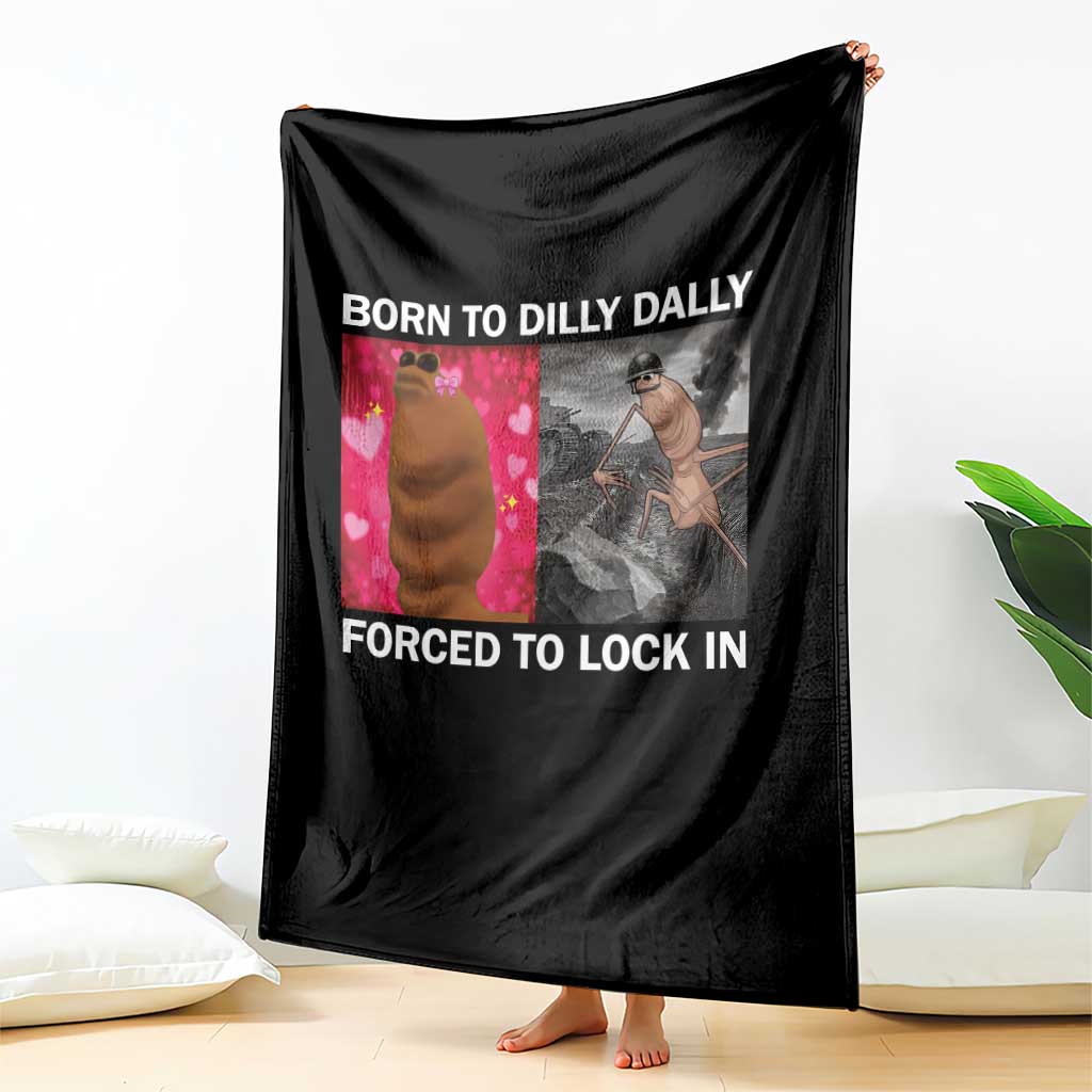 Marcus The Worm Meme Throw Blanket Born To Dilly Dally Forced To Lock In Funny Cute Brainrot TS10 Print Your Wear