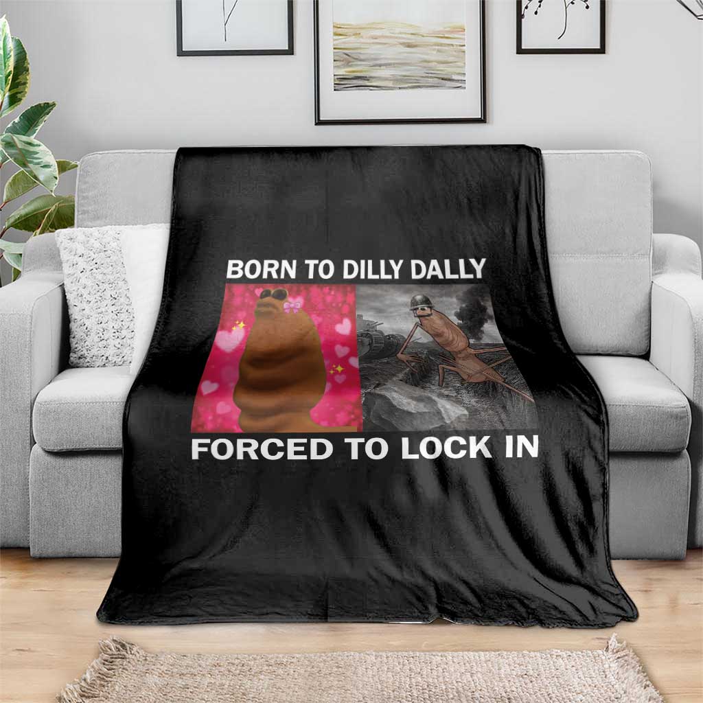 Marcus The Worm Meme Throw Blanket Born To Dilly Dally Forced To Lock In Funny Cute Brainrot TS10 Print Your Wear