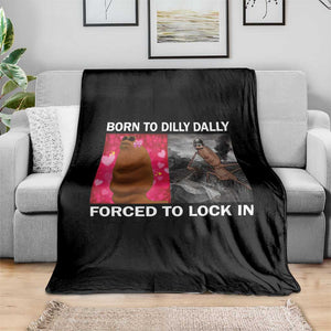 Marcus The Worm Meme Throw Blanket Born To Dilly Dally Forced To Lock In Funny Cute Brainrot TS10 Print Your Wear