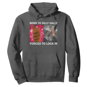Marcus The Worm Meme Hoodie Born To Dilly Dally Forced To Lock In Funny Cute Brainrot TS10 Dark Heather Print Your Wear