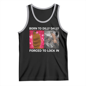 Marcus The Worm Meme Tank Top Born To Dilly Dally Forced To Lock In Funny Cute Brainrot TS10 Black Athletic Heather Print Your Wear