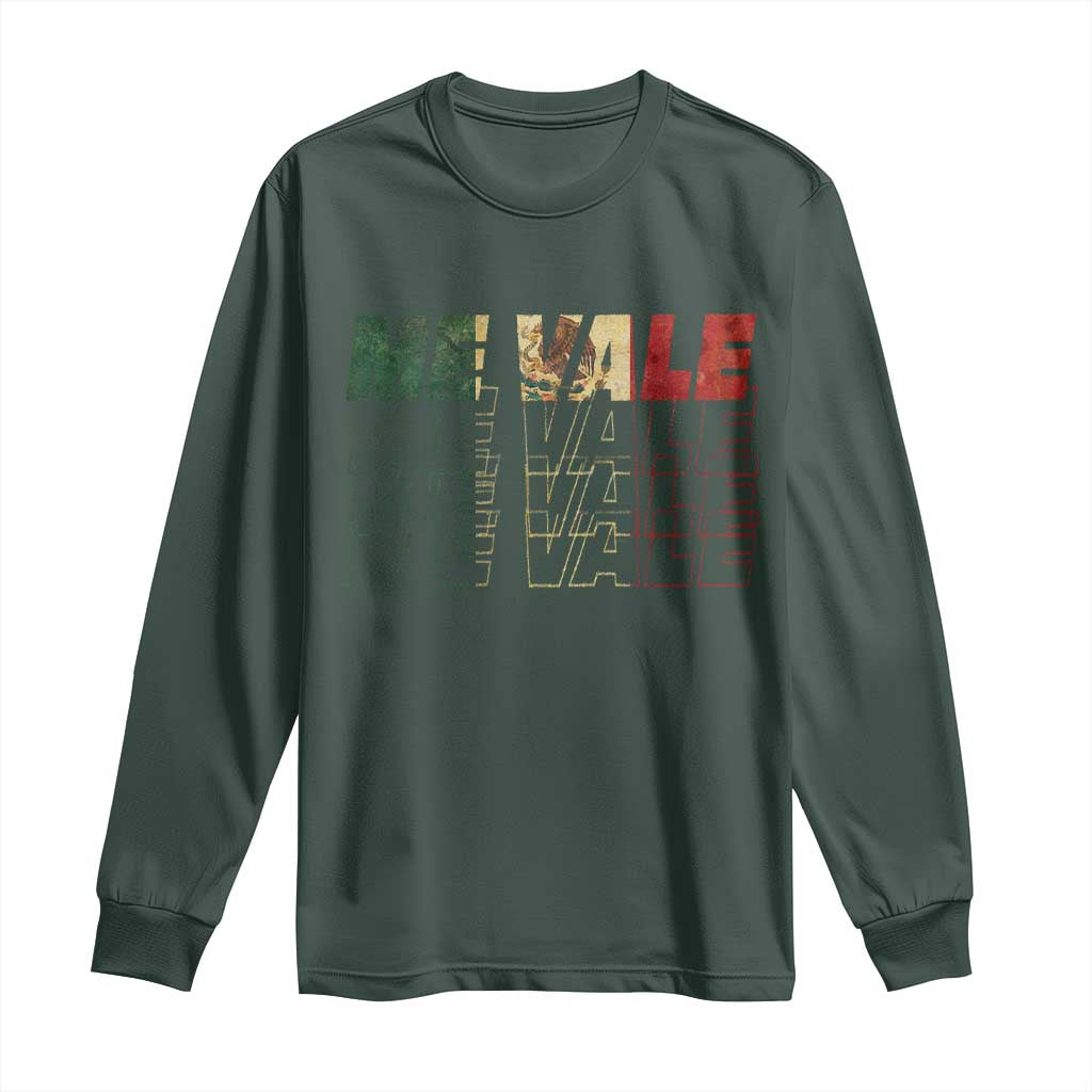 Me Vale Mexican Flag Long Sleeve Shirt Sarcastic Saying Latino Spanish Slang TS10 Dark Forest Green Print Your Wear