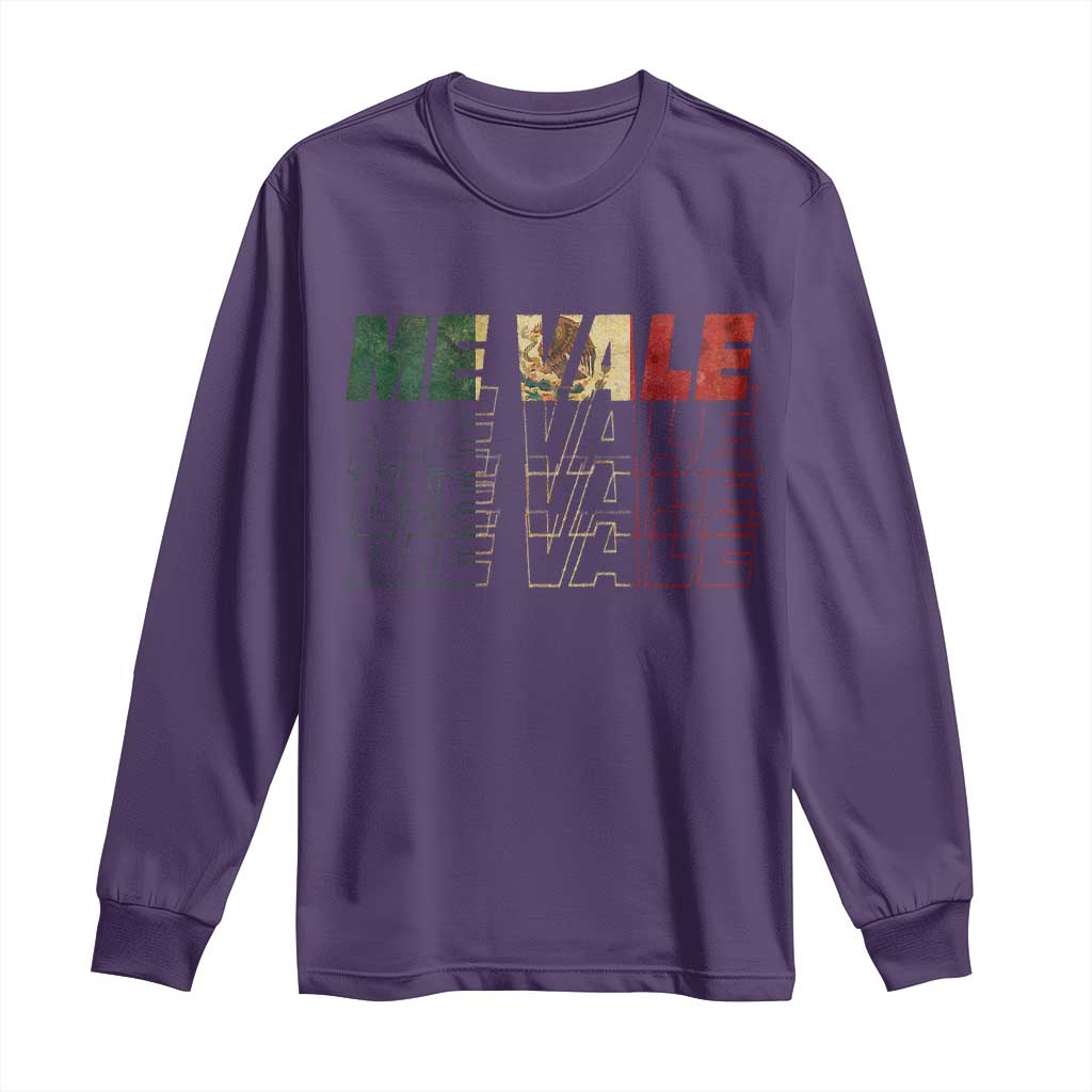 Me Vale Mexican Flag Long Sleeve Shirt Sarcastic Saying Latino Spanish Slang TS10 Purple Print Your Wear