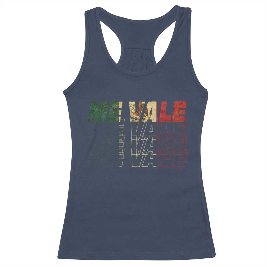 Me Vale Mexican Flag Racerback Tank Top Sarcastic Saying Latino Spanish Slang TS10 Navy Print Your Wear