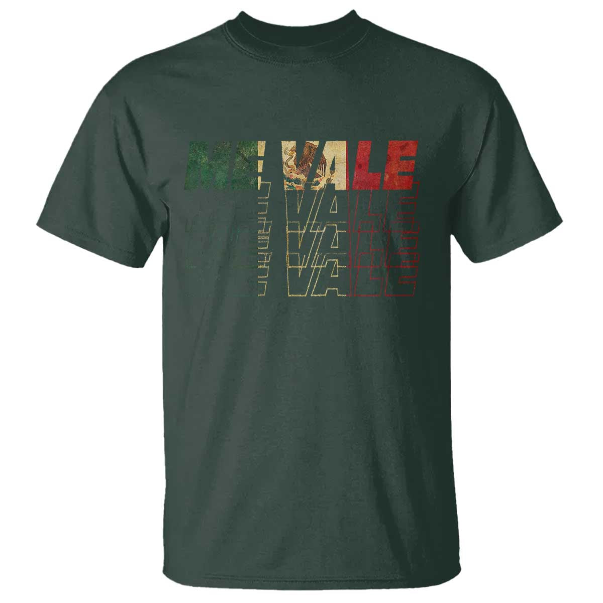 Me Vale Mexican Flag T Shirt Sarcastic Saying Latino Spanish Slang TS10 Dark Forest Green Print Your Wear
